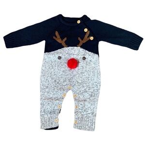Infant sweater jumpsuit with cute reindeer Size 6-12 Months